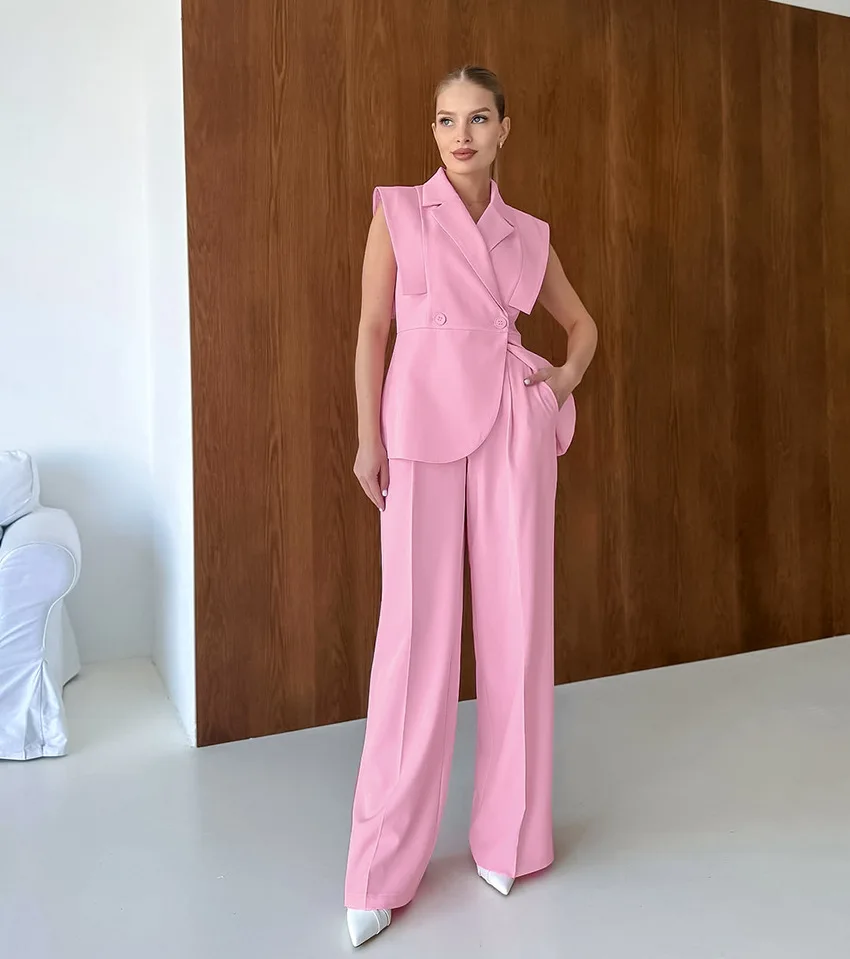 Pink Waistcoat Pants Suit Wome - Women'S Fashion avis et prix