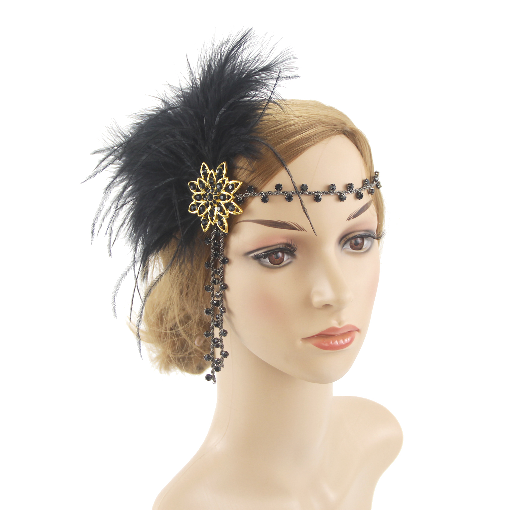 Peacock Feather Elastic Hair B - Women'S Fashion Of The 1920S avis et prix