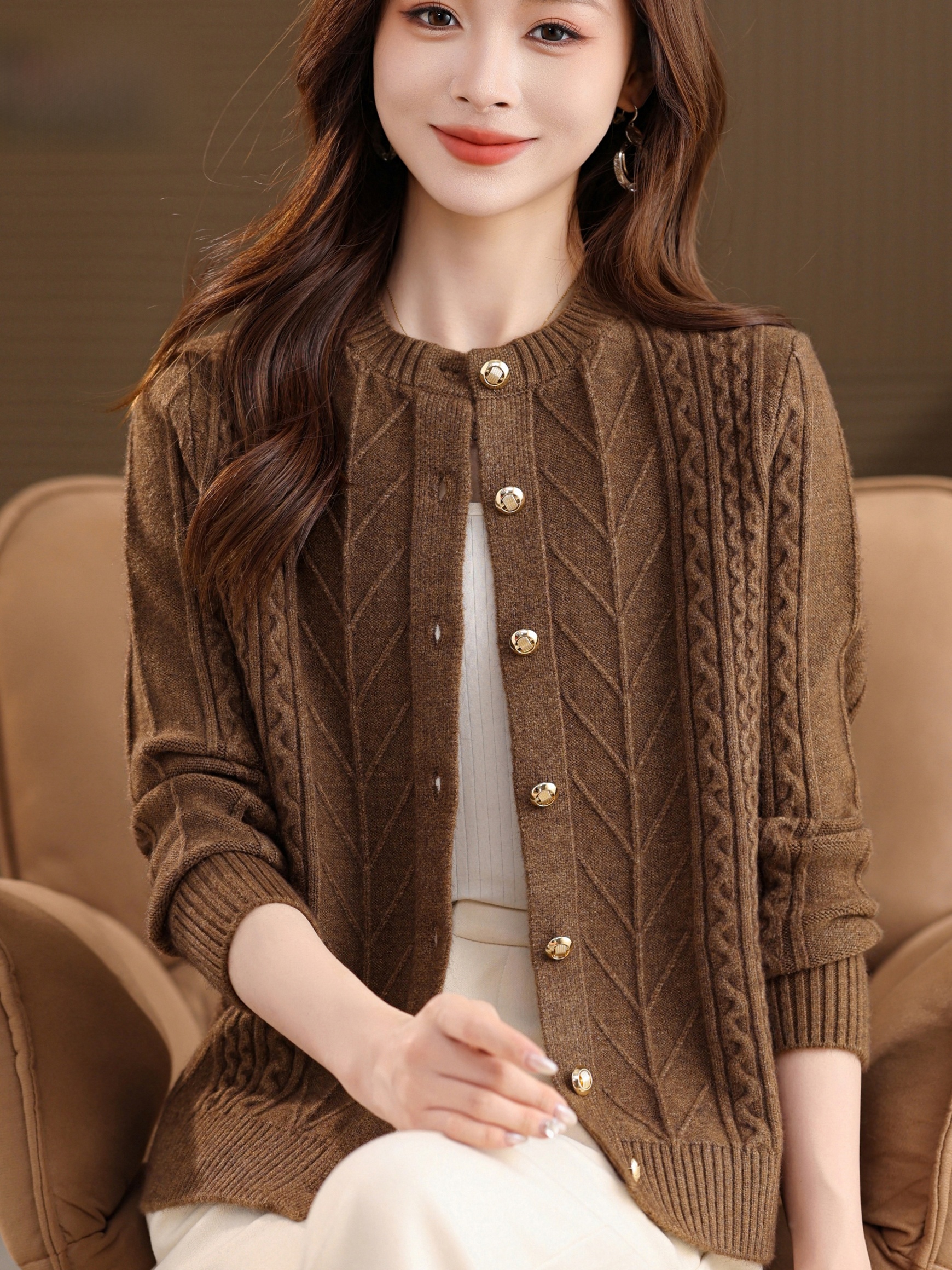 Thickened Knitted round Neck O - Women Fashion Over 60 avis et prix