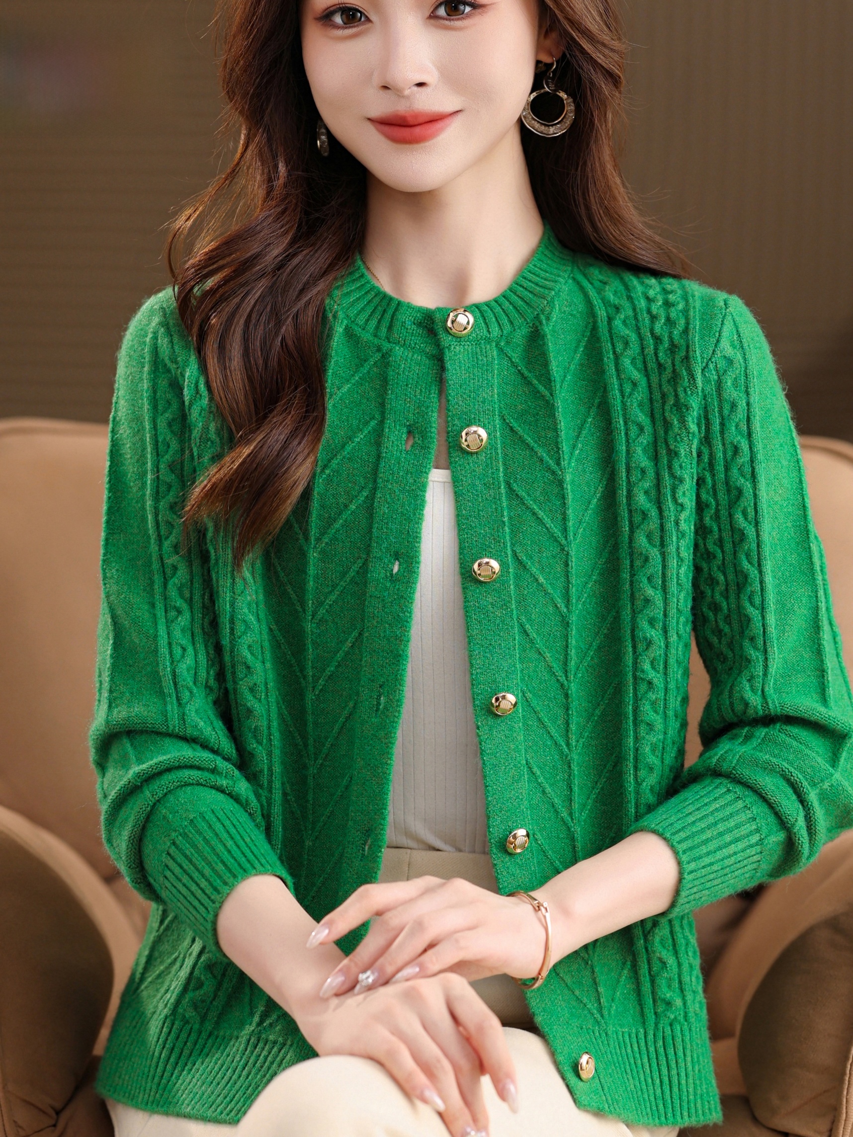Thickened Knitted round Neck O - Women Fashion Over 60 avis et prix