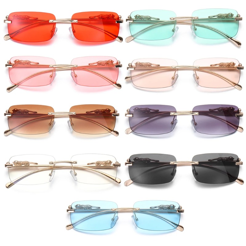 Rimless Square Sunglasses Wome - Women'S Fashion Eyewear avis et prix