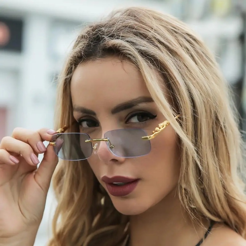 Rimless Square Sunglasses Wome - Women'S Fashion Eyewear avis et prix