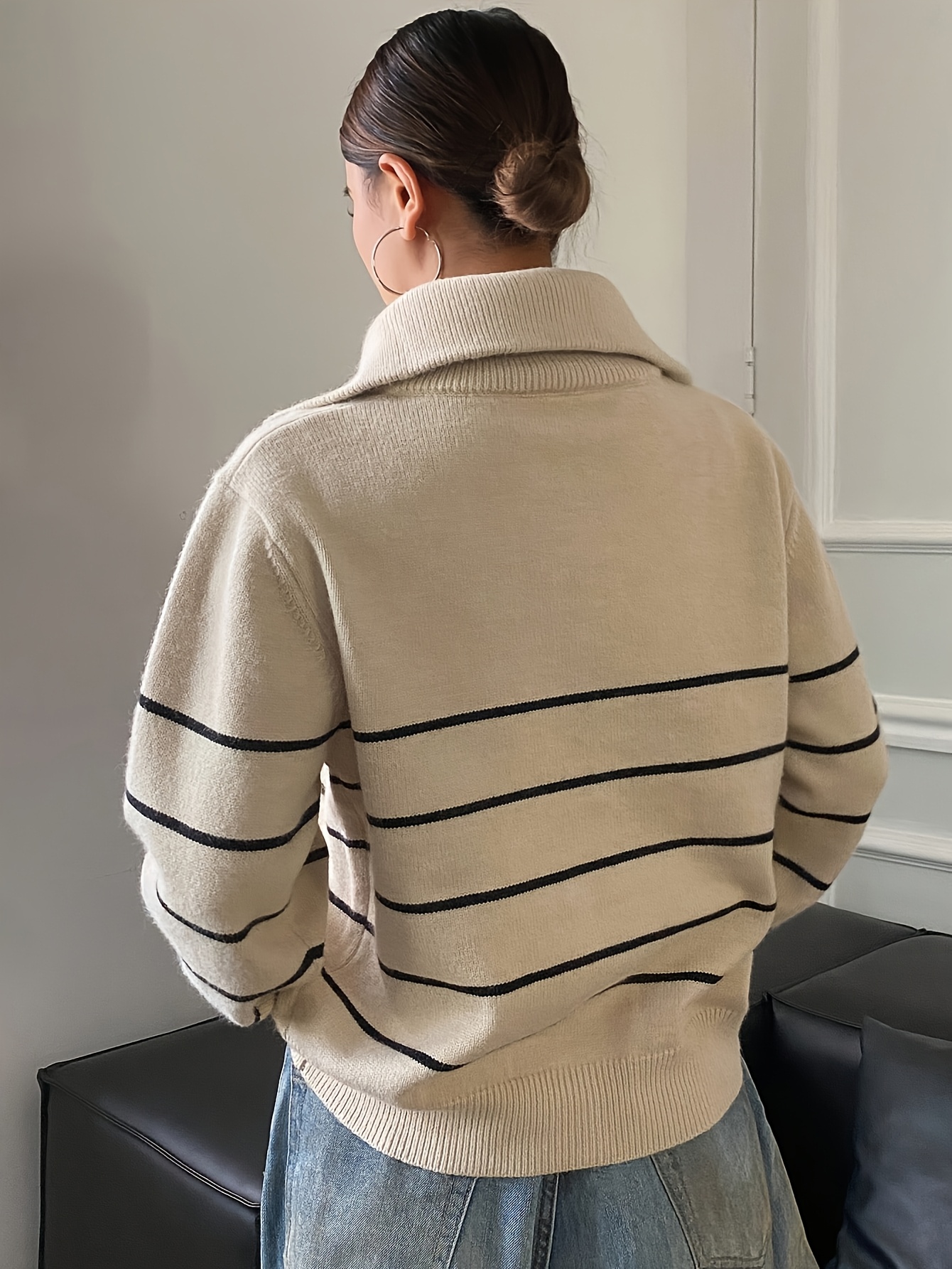 Plus Size Women Striped Cardig - Women'S Fashion Knitwear avis et prix