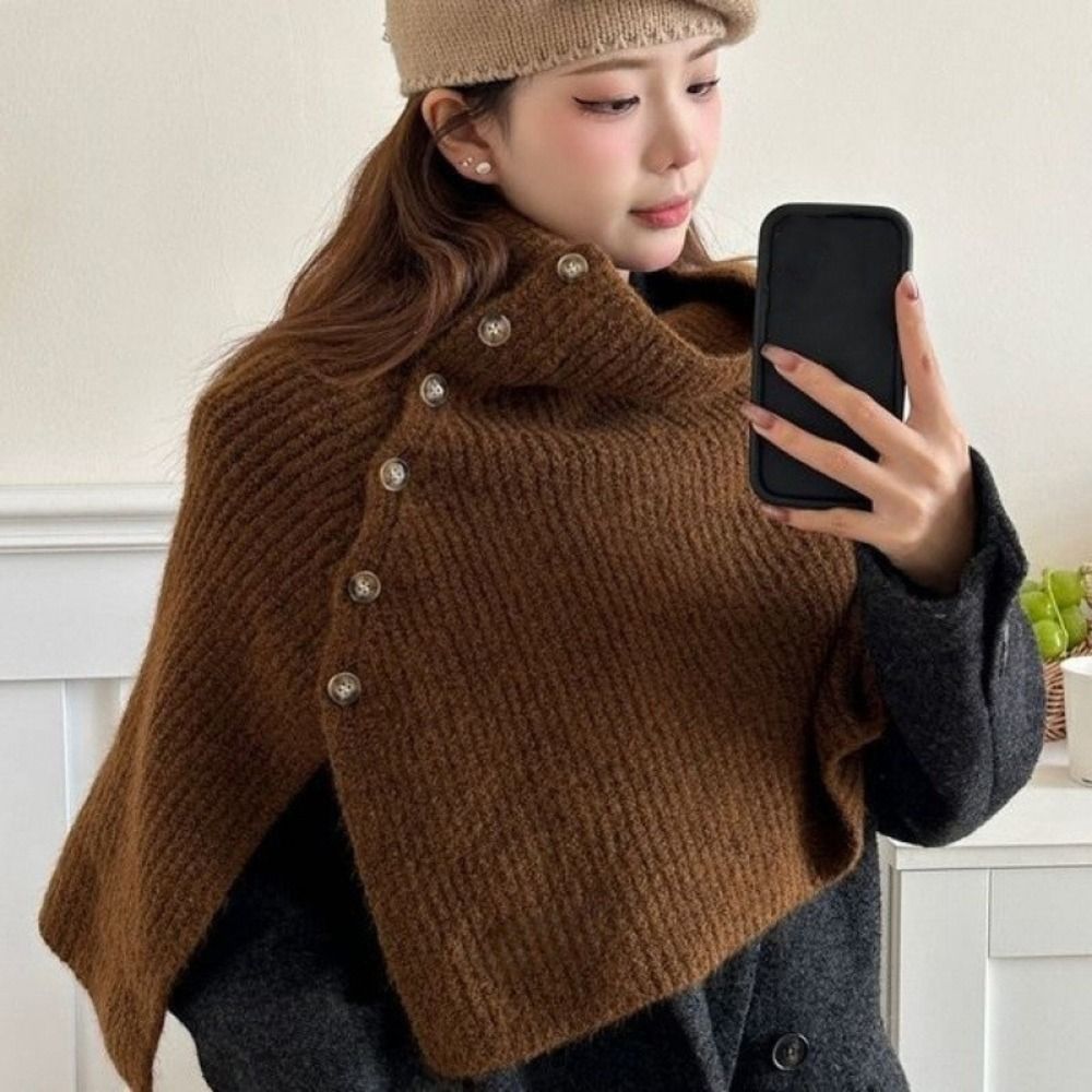 Classic Button Knitted Shawl W - Women'S Fashion Knitwear avis et prix