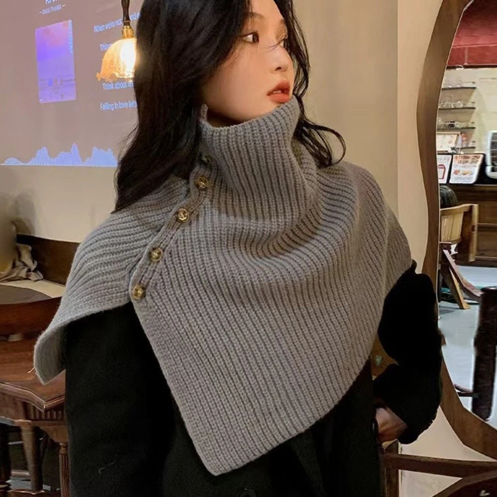 Classic Button Knitted Shawl W - Women'S Fashion Knitwear avis et prix