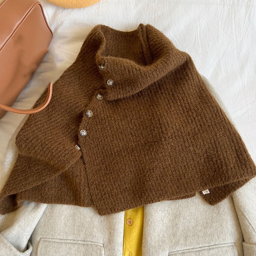 Classic Button Knitted Shawl W - Women'S Fashion Knitwear avis et prix