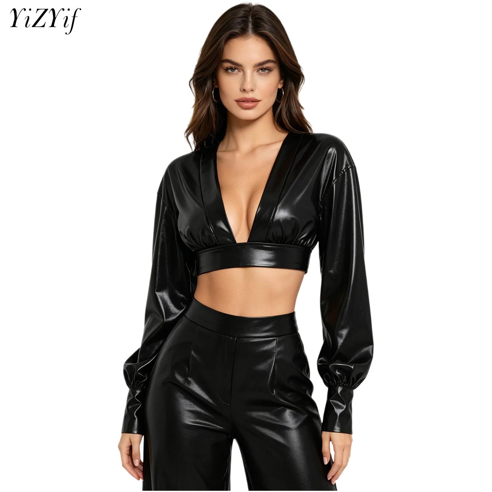 Womens Y2K Metallic Shiny Hip  - Women'S Fashion Tops avis et prix