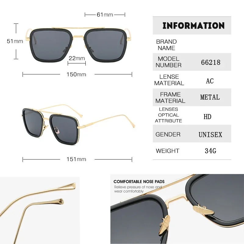 Steam Punk Tony Stark Sunglass - Women'S Fashion Eyewear avis et prix