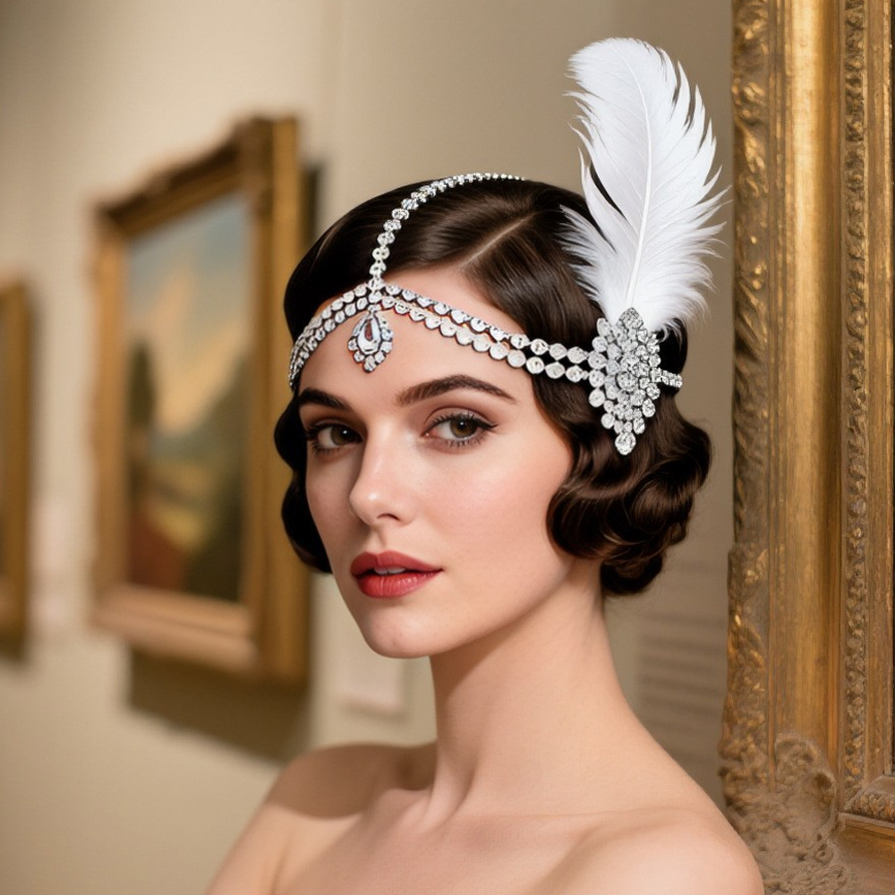 Vintage 1920s White Feather He - Women'S Fashion Of The 1920S avis et prix