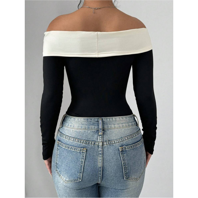 Bowknot Decor Off Shoulder Bod - Women Fashion Style avis et prix